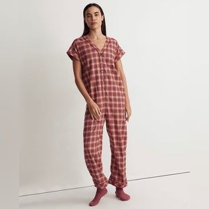 NWT Madewell Flannel Pajama Jumpsuit